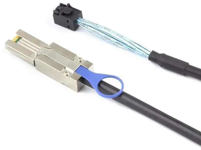 Alt view image 7 of 8 - 6Gbps Mini SAS HD Cable SFF-8088 to SFF-8643, 28AWG Flat Black External Internal Server Storage Cable 2M