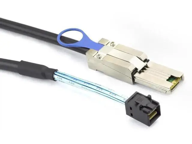 Alt view image 8 of 8 - 6Gbps Mini SAS HD Cable SFF-8088 to SFF-8643, 28AWG Flat Black External Internal Server Storage Cable 2M