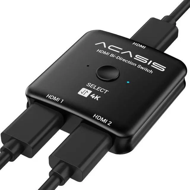 Alt view image 7 of 12 - HDMI Switch Splitter 4K@60hz, Bidirectional HDMI 2.0 Switcher 2 in 1 Out, HDMI Splitter 1 in 2 Out, Support 4K 3D HDR for Xbox PS5/4/3 Blu-Ray Player Fire Stick Roku HDTV