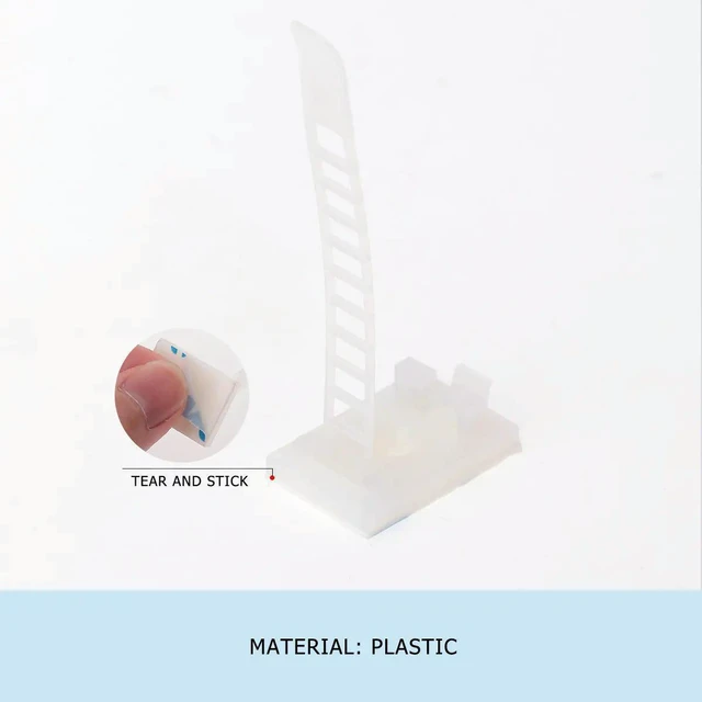 Alt view image 6 of 6 - 50Pcs Premium Nylon Cable Clips with Strong Peel and Stick Backing for Wire Organization Desk Cable Bundling Clean Workspace