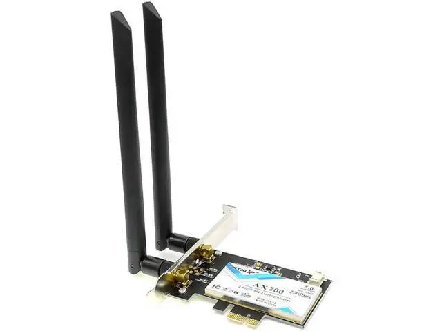 Alt view image 8 of 12 - Wireless-AC AX200 802.11ac/ax 2400Mbps Desktop PCI-E 1X 16X wifi network card for Intel AX200NGW wifi 6 Bluetooth 5.0 Mu-mimo