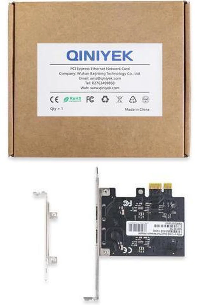 Alt view image 14 of 14 - 2.5Gbase-T PCIE NIC with Realtek RTL8125 Chip Dual RJ45 Port 2500/1000/100 Mbps Network Adapter PCIe X1 Ethernet Card for Windows/Windows Server/Linux