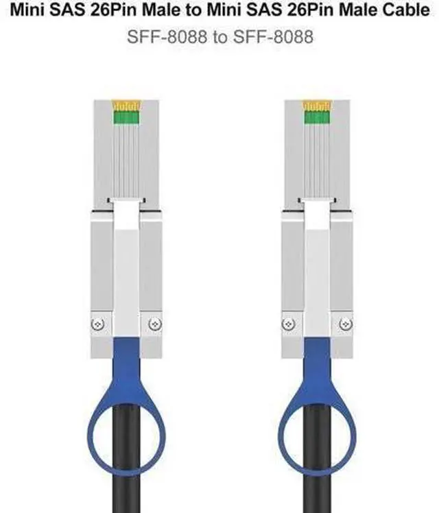 Alt view image 8 of 12 - 2M External Mini SAS Cable SFF-8088 26Pin Male to SFF-8088 26Pin Male High Speed Server Storage Cable