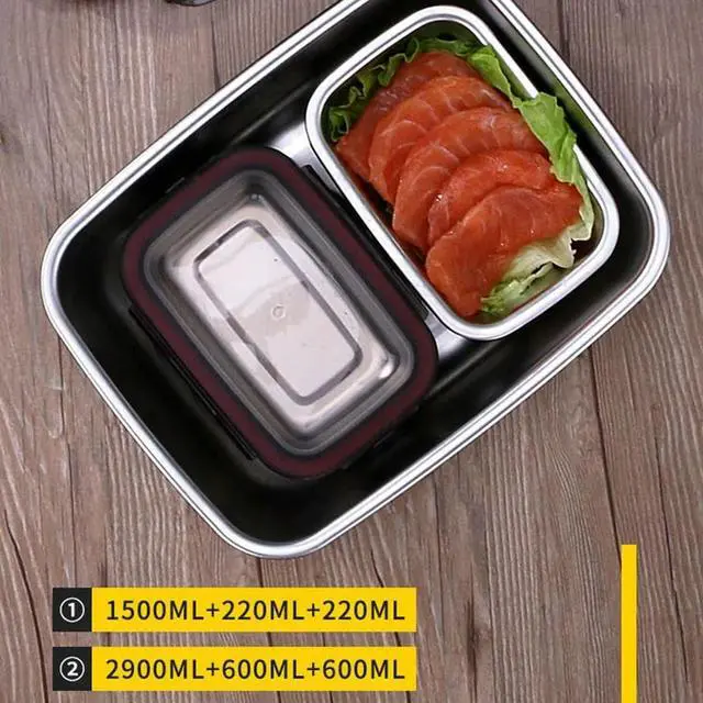 Alt view image 3 of 4 - 220Ml Stainless Steel Lunch Box Sealed Food Fresh-Keeping Boxes Office Bento Container Lunch Container
