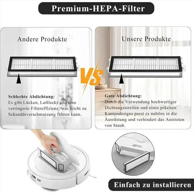 Alt view image 4 of 4 - HEPA Filter for Roborock Qrevo S/Qrevo Curve/Qrevo Pro/Qrevo Plus/Qrevo MaxV/Qrevo Edge Robot Vacuum Cleaner Parts