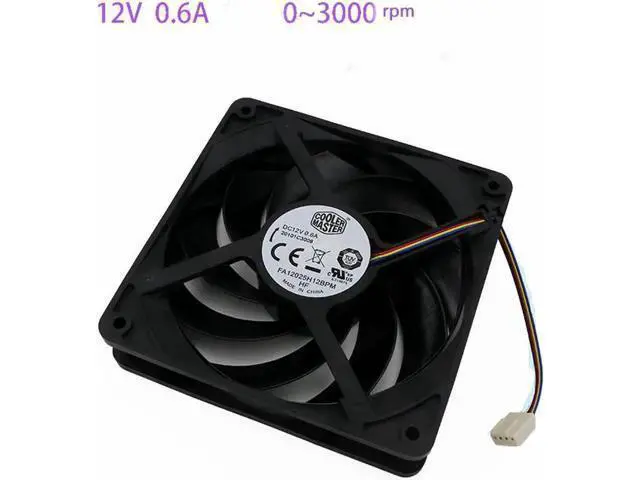 Alt view image 6 of 8 - High Speed 120mm 12cm 12025 Cooling Fan,FA12025H12BPM FA12025E12BPM 120X120X25mm 0.6A 1.5A Pwm 3000RPM 5000RPM Water Cooling