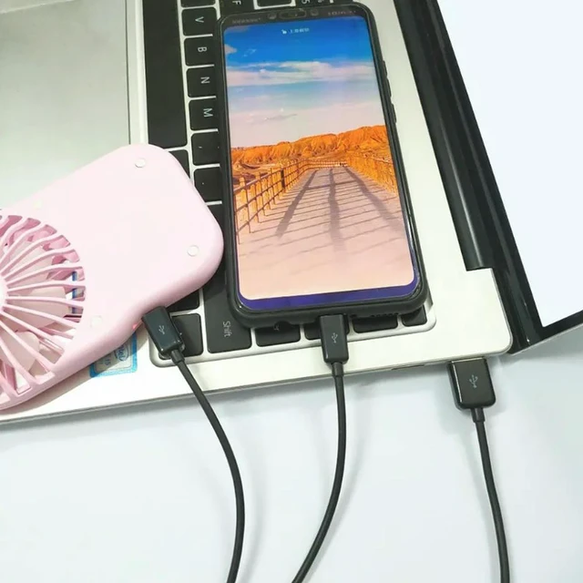Alt view image 5 of 6 - Charging Cable Micro USB To USB 2 Port Micro USB Cable Y Splitter 2 Port 1M Y Splitter 2 In 1 Cord Cables