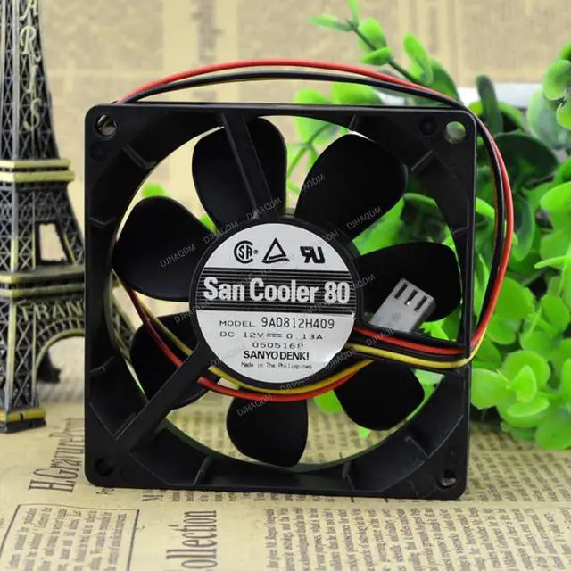 Alt view image 6 of 10 - Compatible for SANYO San Cooler 80 9A0812H409 12V 0.13A 8025 8cm 3-Wire Cooling Fan