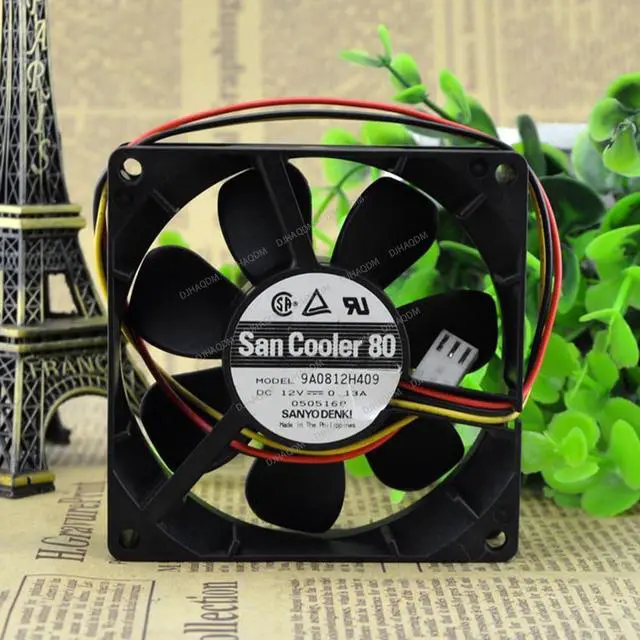 Alt view image 8 of 10 - Compatible for SANYO San Cooler 80 9A0812H409 12V 0.13A 8025 8cm 3-Wire Cooling Fan