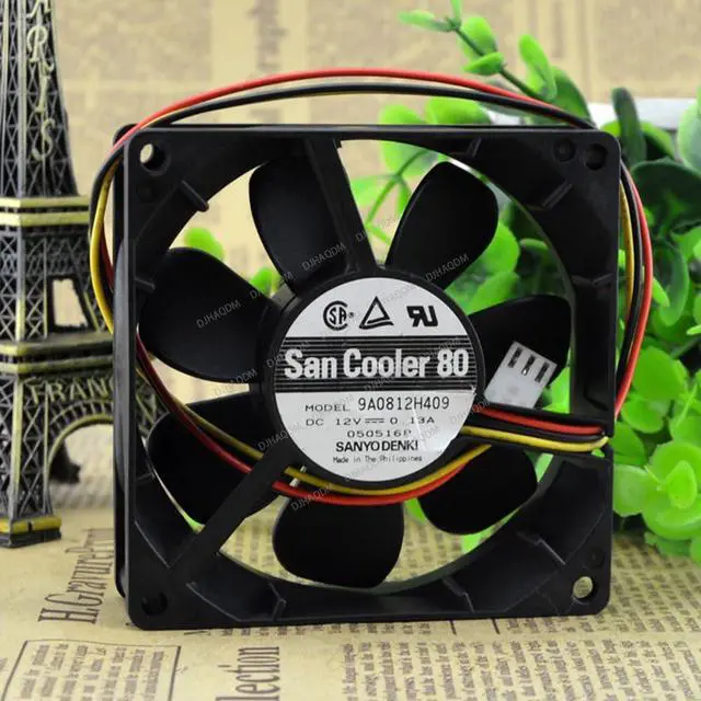 Alt view image 7 of 10 - Compatible for SANYO San Cooler 80 9A0812H409 12V 0.13A 8025 8cm 3-Wire Cooling Fan