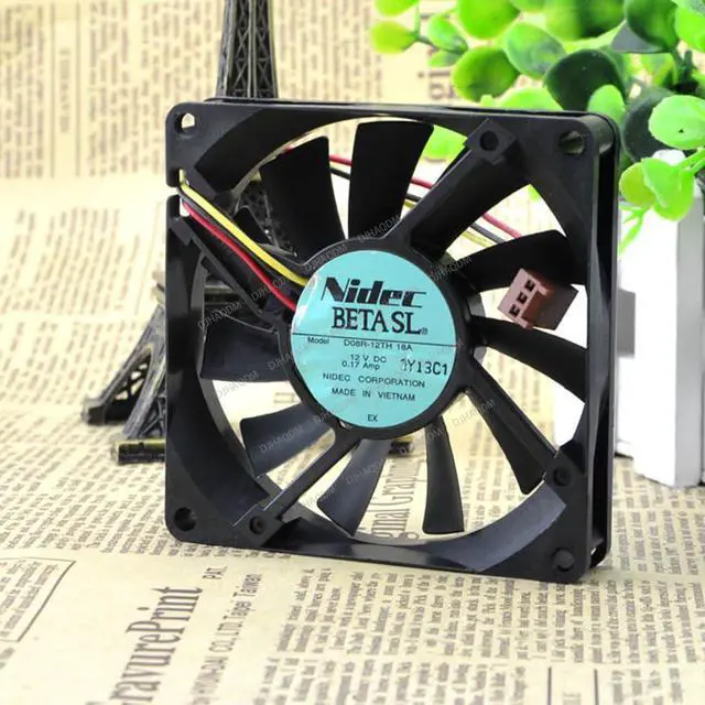 Alt view image 6 of 10 - Compatible for Nidec D08R-12TH 12V 0.17A 8cm 8015 3-Wire Cooling Fan