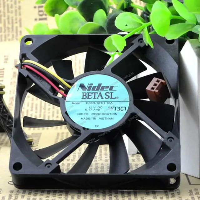 Alt view image 8 of 10 - Compatible for Nidec D08R-12TH 12V 0.17A 8cm 8015 3-Wire Cooling Fan