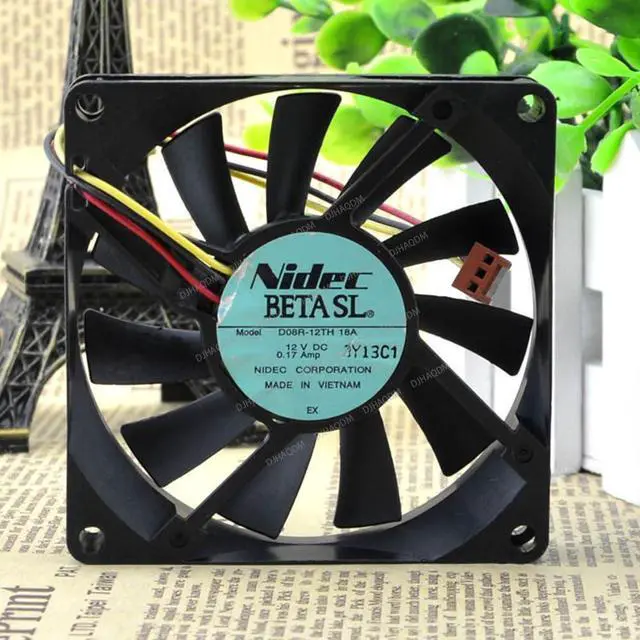 Alt view image 7 of 10 - Compatible for Nidec D08R-12TH 12V 0.17A 8cm 8015 3-Wire Cooling Fan