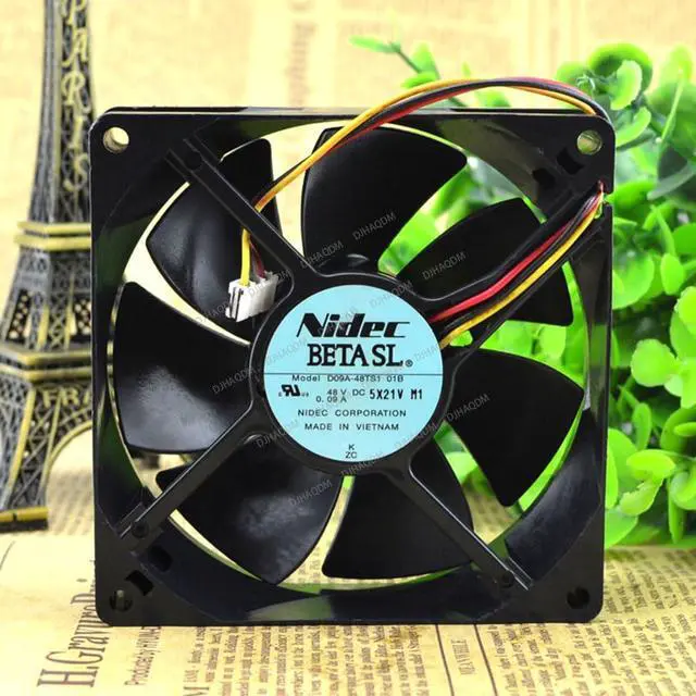 Alt view image 7 of 10 - Compatible for Nidec D09A-48TS1 01B 48V 0.09A 9cm 9025 3-Wire Cooling Fan