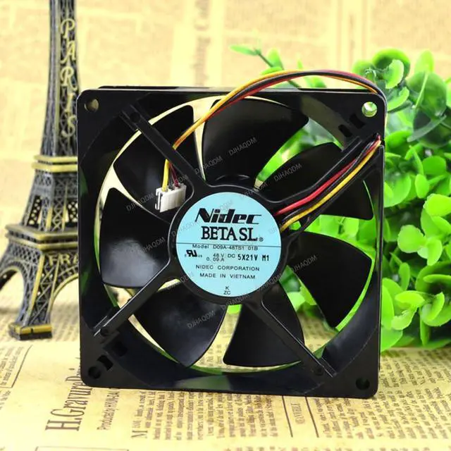 Alt view image 6 of 10 - Compatible for Nidec D09A-48TS1 01B 48V 0.09A 9cm 9025 3-Wire Cooling Fan
