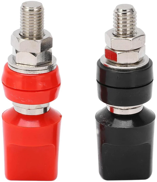 Alt view image 4 of 4 - Terminal Binding Post M8 Thread Power Terminal 100A Rated Current Copper ABS Clear Color with 4mm Plug for Electronic Equipment