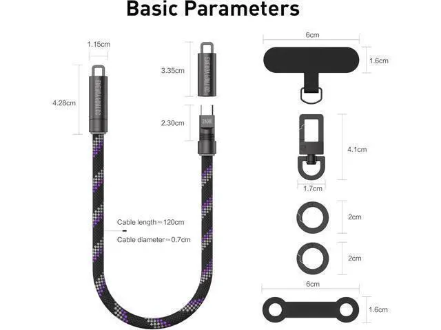 Alt view image 13 of 14 - Silicone Case with Phone Lanyard Crossbody for 240W Charging Cable Compatible with Anker Prime Power Bank 27,650mAh 250W
