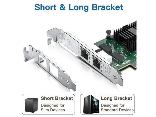 Alt view image 9 of 12 - H!Fiber Gigabit Dual NIC with Intel 82571 Chip, 1Gb Network Card Compare to Intel E1G42ET NIC, 2 RJ45 Ports, PCI Express X1, Ethernet Card with Low Profile for Windows/Windows Server/Linux