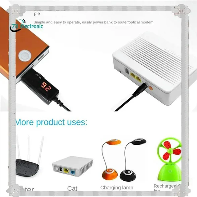 Alt view image 4 of 6 - USB DC 5V To 9V 12V Power Cable Charging Line For Route Charge Adapter Wire USB Boost Module Converter Via