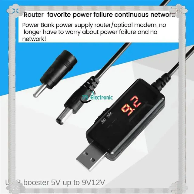 Alt view image 5 of 6 - USB DC 5V To 9V 12V Power Cable Charging Line For Route Charge Adapter Wire USB Boost Module Converter Via
