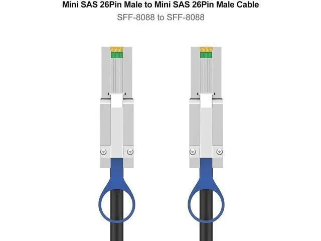 Alt view image 10 of 12 - 1.0m SFF-8088 to SFF-8088 External Mini SAS Cable, 26Pin Male to Male SAS 2.0 Interconnect Wire for RAID, DAS and Enterprise Servers