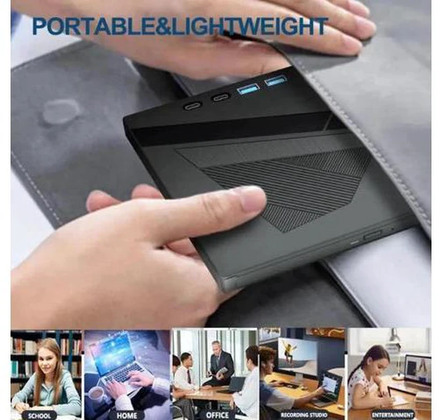 Alt view image 10 of 14 - 7-in-1 External CD/DVD Drive for Laptop, USB 3.0 and Type-C Portable DVD Player CD/DVD +/-RW Burner,Reader Rewriter Writer Disk Duplicator Compatible with Windows XP/7/8/10, Linux MacOS