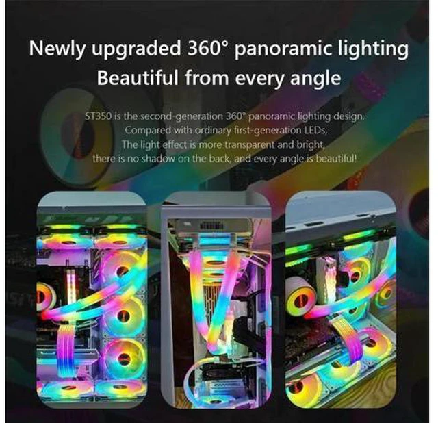 Alt view image 13 of 14 - Hose Pipe Aura Sync Luminous Sleeve Silicone Water Cooling Raditor Tube 5V 3PIN ARGB 4PIN Computer Case Decoration