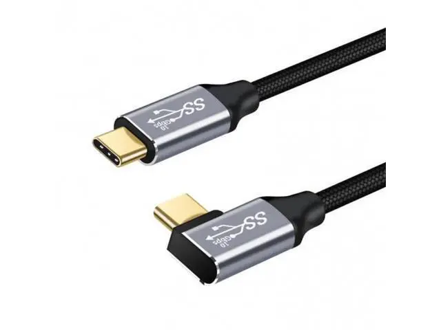 Alt view image 8 of 14 - 3M Left & Right Angled USB-C to USB-C Cable, USB 3.0 Gen2 10Gbps, 100W 20V 5A Fast Charging Cord for Laptop, Tablet, Phone