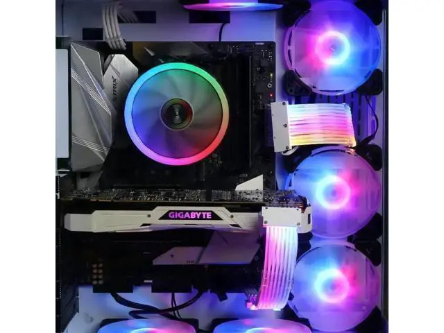 Alt view image 10 of 14 - RGB PSU Cables,ARGB Motherboard Power Supply Cable,24 Pin Sleeved Cable Extension Kit,Strimer Extension Cable Kit 5V 3Pin Synchronized,Customed White PC Chassis(White Connector A Style)