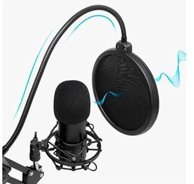 Alt view image 10 of 14 - PC Streaming Podcast Microphone Kit with Arm Stand & Pop Filter, Professional Condenser Mic Kit for Recording, Gaming, Singing, YouTube