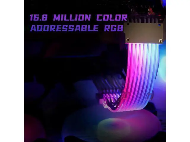 Alt view image 12 of 14 - RGB PSU Cables,ARGB Motherboard Power Supply Cable,24 Pin Sleeved Cable Extension Kit,Strimer Extension Cable Kit 5V 3Pin Synchronized,Customed White PC Chassis(White Connector A Style)
