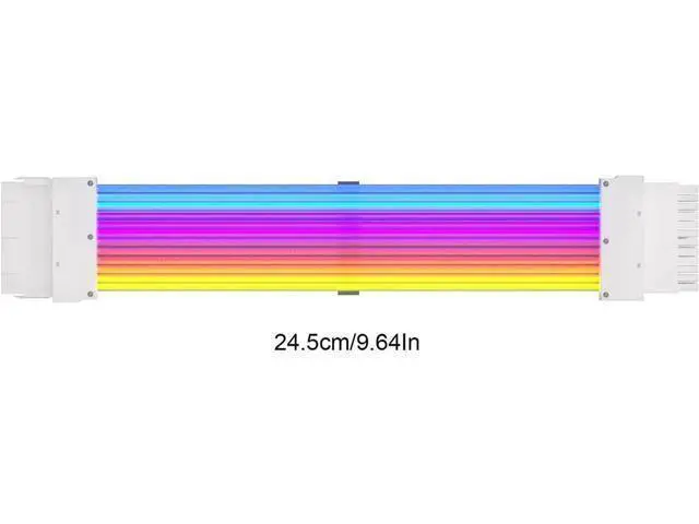 Alt view image 14 of 14 - RGB PSU Cables,ARGB Motherboard Power Supply Cable,24 Pin Sleeved Cable Extension Kit,Strimer Extension Cable Kit 5V 3Pin Synchronized,Customed White PC Chassis(White Connector A Style)