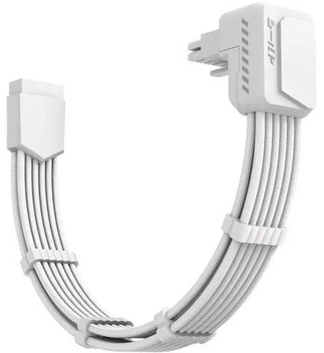 Alt view image 8 of 14 - Aomoproing Shield PCIE 5.1 GPU Extension Cable with 90 Degree 12V-2x6 Angle Adapter,16pin (12+4) 12VHPWR PCIe 5.1 PSU Cable Extension for RTX 40/50 Series with Combs-Reverse Type-White