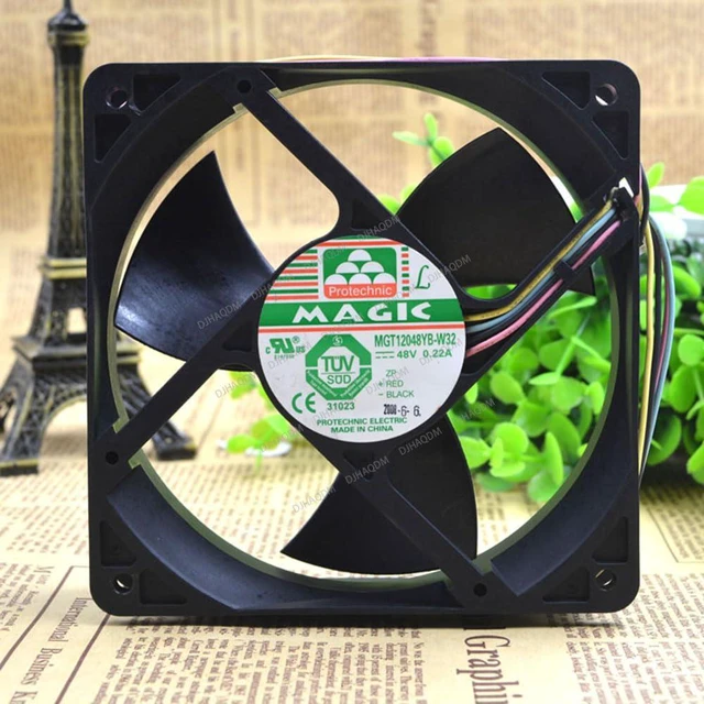 Alt view image 7 of 10 - Compatible for Protechnic Magic MGT12048YB-W32 48V 0.22A 12032 120cm 4-Wire Cooling Fan