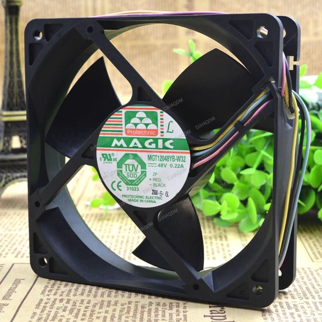 Alt view image 6 of 10 - Compatible for Protechnic Magic MGT12048YB-W32 48V 0.22A 12032 120cm 4-Wire Cooling Fan