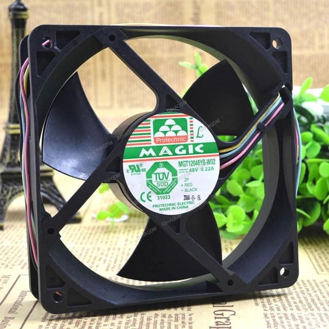 Alt view image 8 of 10 - Compatible for Protechnic Magic MGT12048YB-W32 48V 0.22A 12032 120cm 4-Wire Cooling Fan