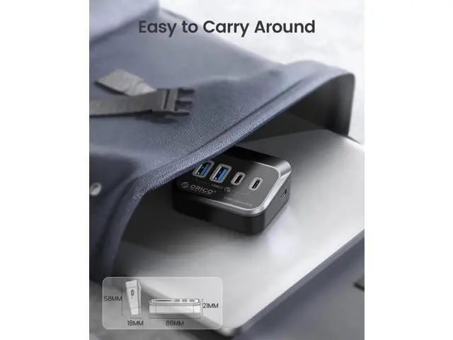 Alt view image 13 of 14 - USB Hub 10Gbps with 2 USB A Ports+2 USB C Ports, USB 3.2 Gen 2 Hub with 1.64Ft USB-C Cable and USB-A Adapter USB Splitter for iMac, MacBooks, Mac mini