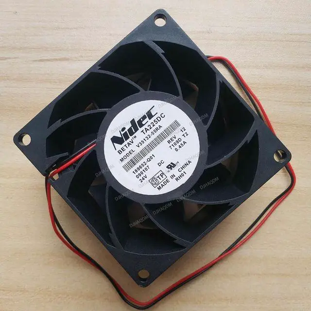 Alt view image 7 of 10 - Compatible for Nidec V35132-55RA 24V 0.45A 8cm 8038 2-Wire Cooling Fan