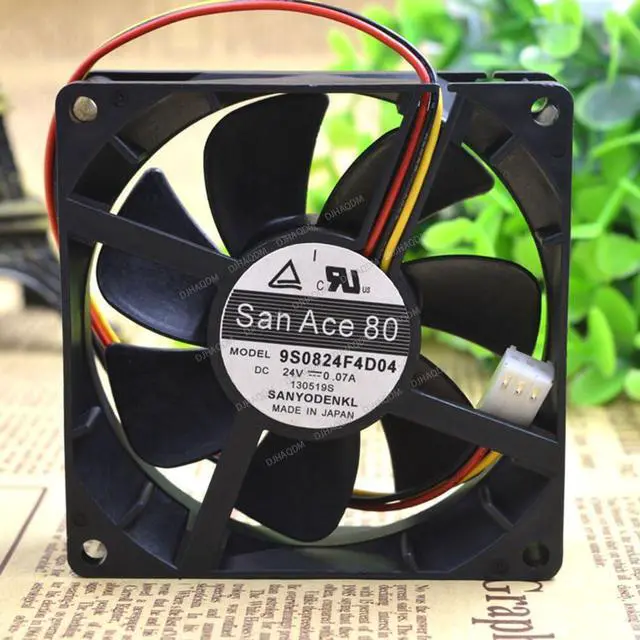 Alt view image 7 of 10 - Compatible for SANYO San Ace 80 9S0824F4D04 24V 0.07A 8cm 8025 3-Wire Cooling Fan