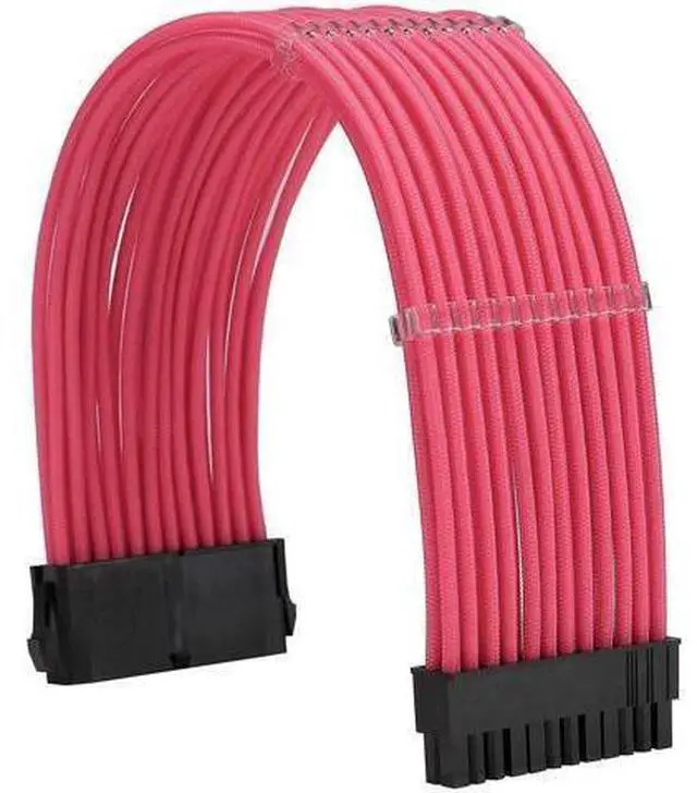 Alt view image 11 of 14 - Pink Braided PSU Sleeved Extension Cable Kit, 18AWG ATX 24Pin + EPS 8Pin + PCIe 8Pin with Cable Combs for Motherboard & Graphics Card