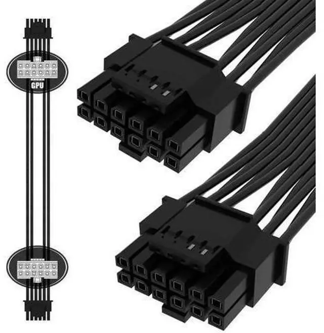Alt view image 10 of 14 - ATX 3.0 PCIe 5.0 12VHPWR Modular Cable, 16Pin to 16Pin (12+4Pin) GPU Power Cord