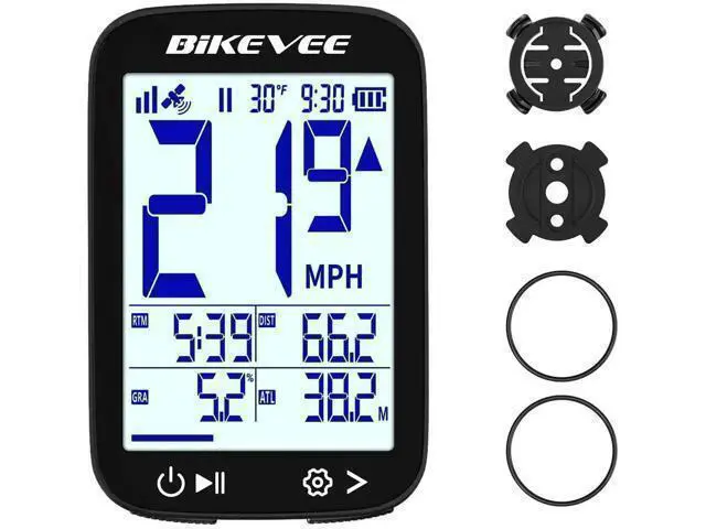 Alt view image 8 of 14 - Bike Speedometer GPS Wireless Cycling Computer Auto Start/Stop, Auto Backlight, Waterproof Bicycle Odometer MPH KM/H, 2.4" LCD Display Black