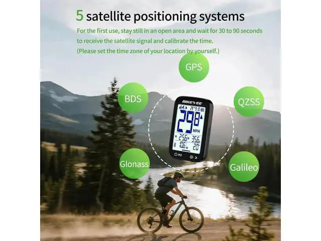 Alt view image 12 of 14 - Bike Speedometer GPS Wireless Cycling Computer Auto Start/Stop, Auto Backlight, Waterproof Bicycle Odometer MPH KM/H, 2.4" LCD Display Black