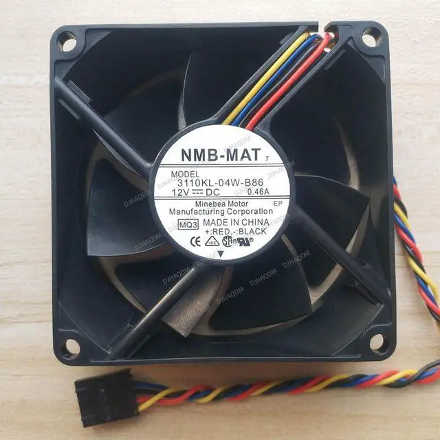 Alt view image 6 of 10 - Compatible for NMB-MAT 3110KL-04W-B86 12V 0.46A 8025 4-Wire Cooling Fan