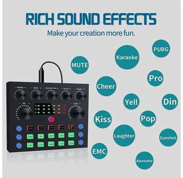 Alt view image 10 of 14 - Podcast Equipment Bundle,Audio Interface with All-In-One DJ Mixer and Studio Broadcast Microphone, Perfect for Recording,Live Streaming,Gaming,Compatible with PC,Smartphone,Play Station