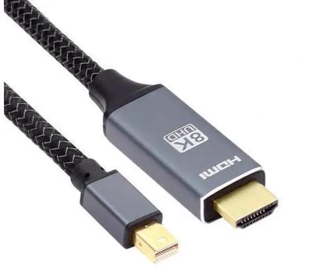 Alt view image 8 of 14 - 6FT Mini DP 1.4 to HDMI 2.0 Cable, Supports 8K@60Hz UHD Video, Mini DisplayPort Male to HDMI Male Cord for Monitor Laptop
