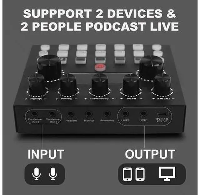 Alt view image 13 of 14 - Podcast Equipment Bundle,Audio Interface with All-In-One DJ Mixer and Studio Broadcast Microphone, Perfect for Recording,Live Streaming,Gaming,Compatible with PC,Smartphone,Play Station