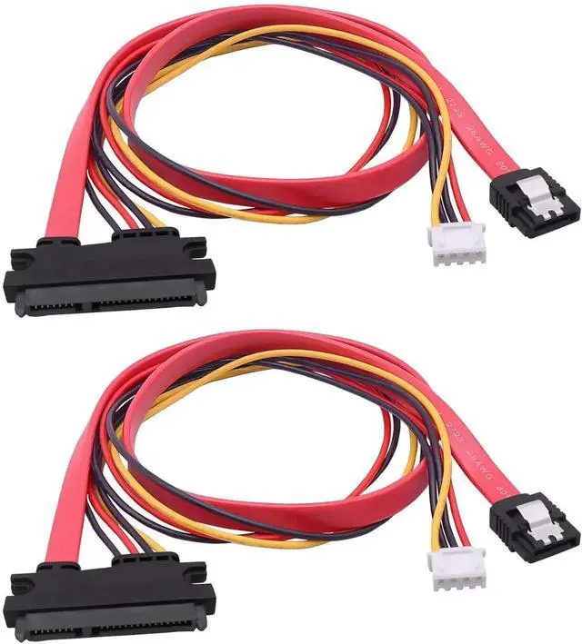Alt view image 8 of 14 - 22Pin SATA Data Power Cable 2 in 1 SATA 7+15 to 7 Pin Data with XH2.5 4Pin Power Combo Extension Cable for Hard Disk Optical Drive PC Modding -50cm/1.64ft-2pcs