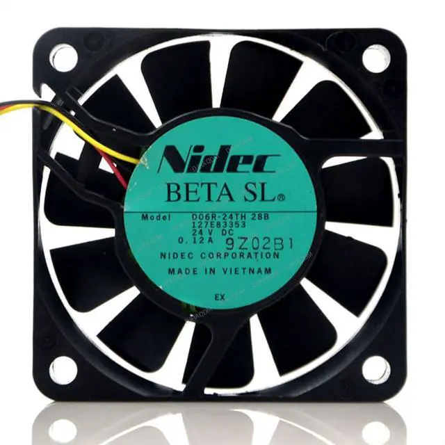 Alt view image 6 of 10 - Compatible for Nidec D06R-24TH 28B 24V 0.12A 6cm 6015 3-Wire Cooling Fan