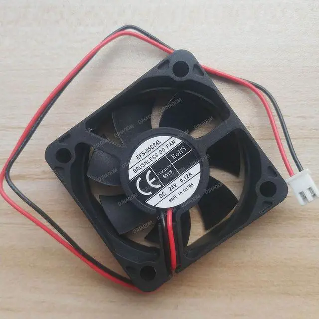Alt view image 7 of 10 - Compatible for DWPH EFS-05C24L 24V 0.12A 5015 50x50x15mm 2-Wire Cooling Fan